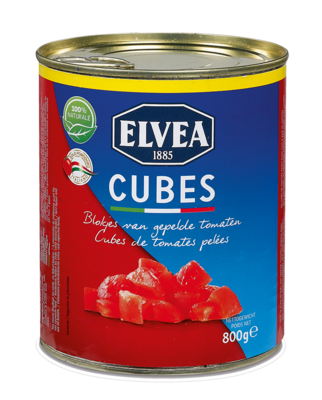 Cubes - Elvea Cubes de tomates pelées 800 g